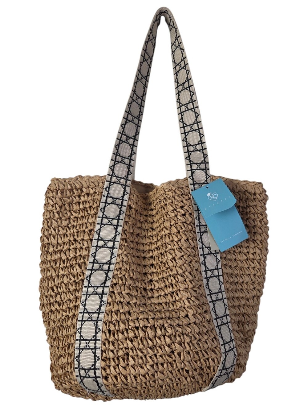 Kiss Sea | Tan Woven Medium Summer Bag
